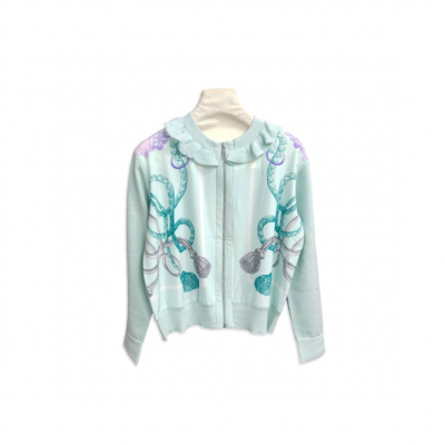 HERMES PALEFROI REMIX LONG-SLEEVE TWILLAINE CARDIGAN H5H2804DL0834